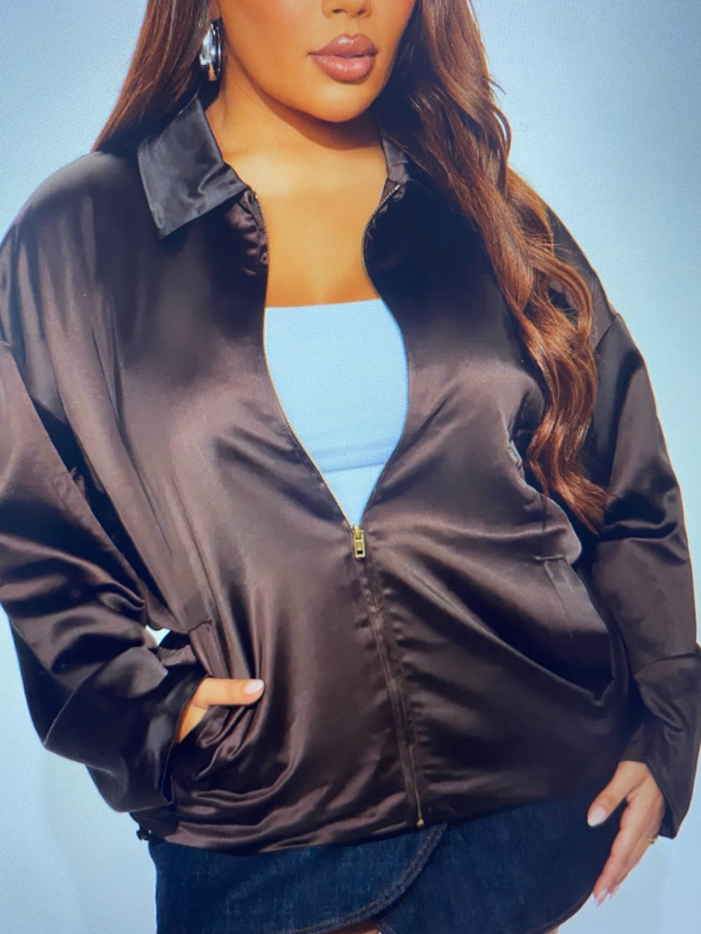 NWT Fashion Nova Oversized Satin Bomber Jacket